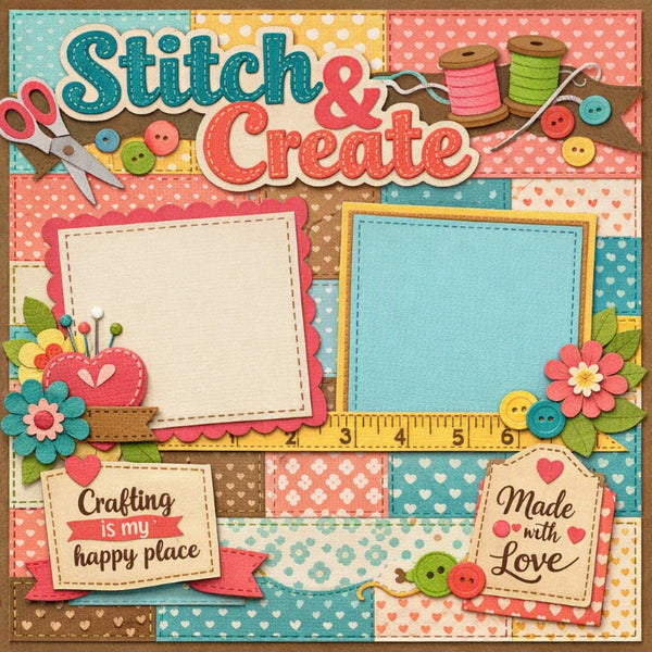Stitch & Create-Premade Scrapbook Page