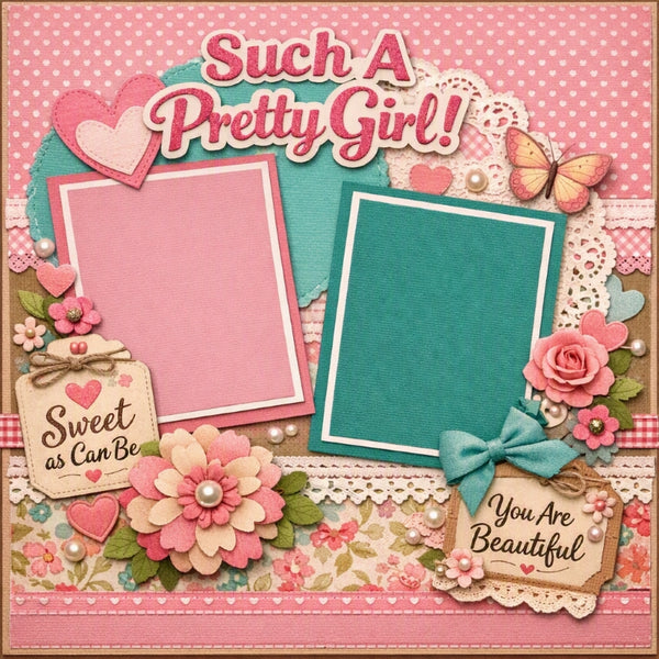 Such A Pretty Girl!-Premade Scrapbook Page