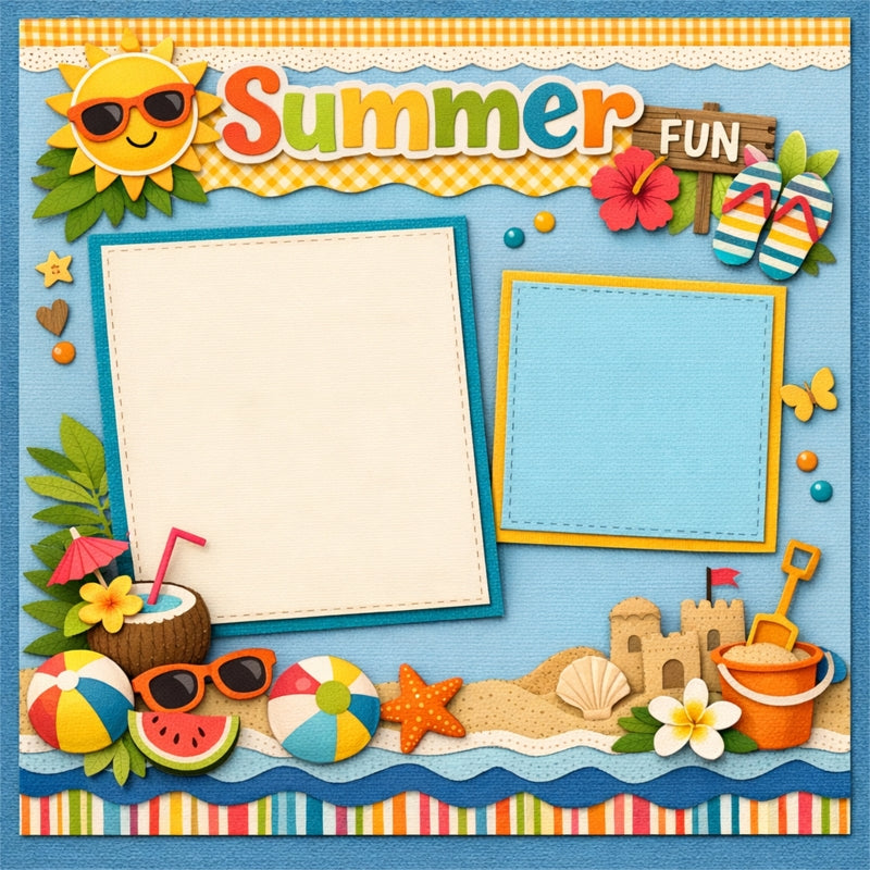Summer Fun-Premade Scrapbook Page