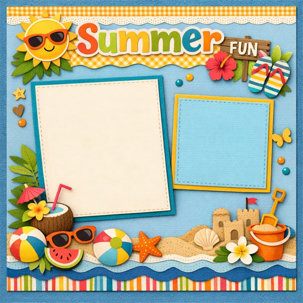 Summer Fun-Premade Scrapbook Page