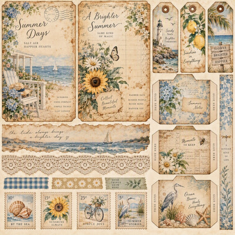 Summer-Premade Junk Journal Page
