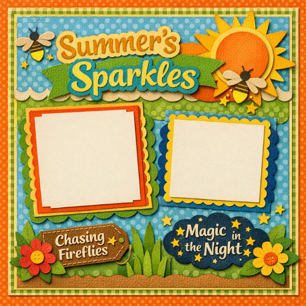 Summer's Sparkle-Premade Scrapbook Page