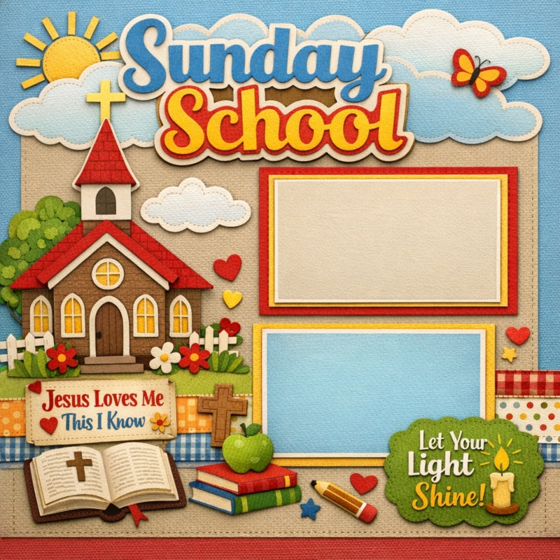 Sunday School-Premade Scrapbook Page