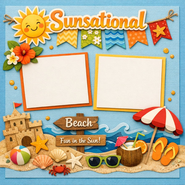 Sunsational-Premade Scrapbook Page