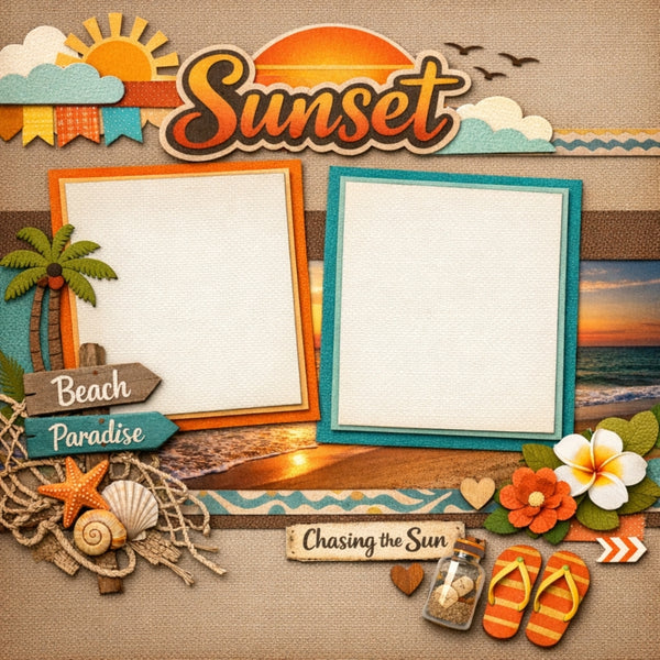 Sunset-Premade Scrapbook Page
