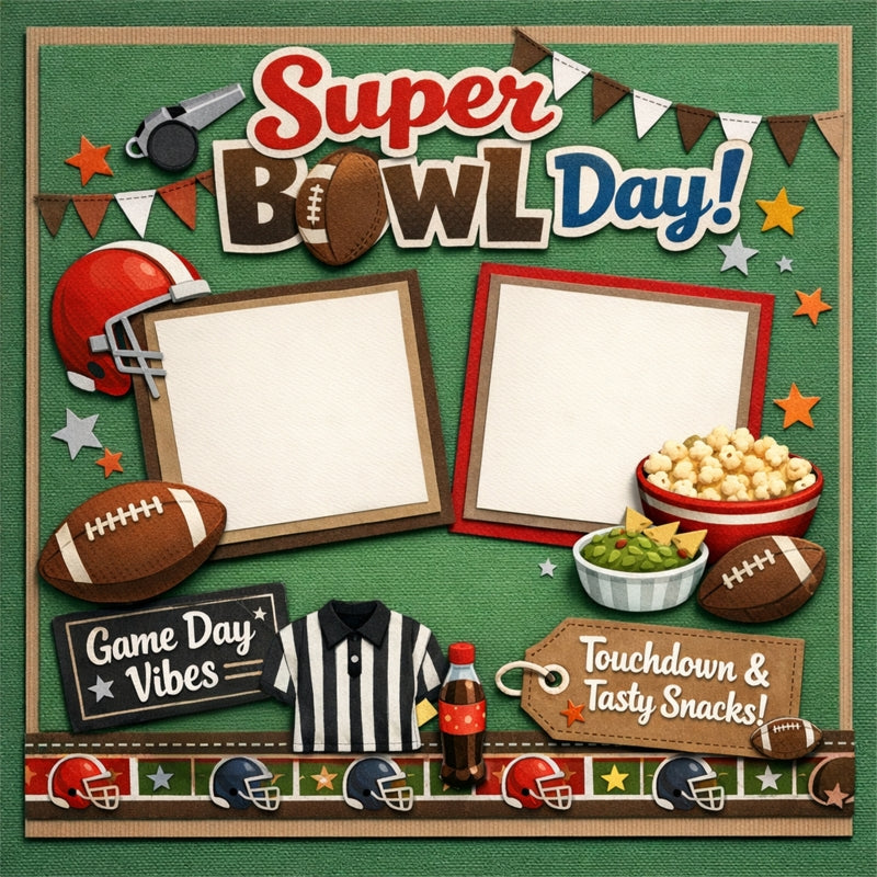 Super Bowl Day!-Premade Scrapbook Page