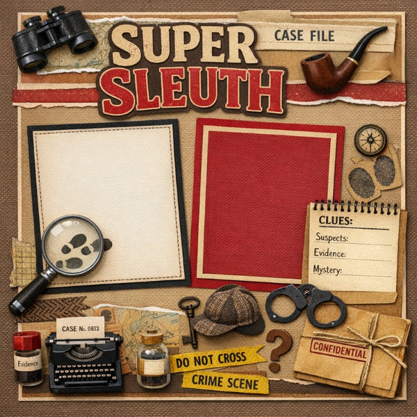 Super Sleuth-Premade Scrapbook Page