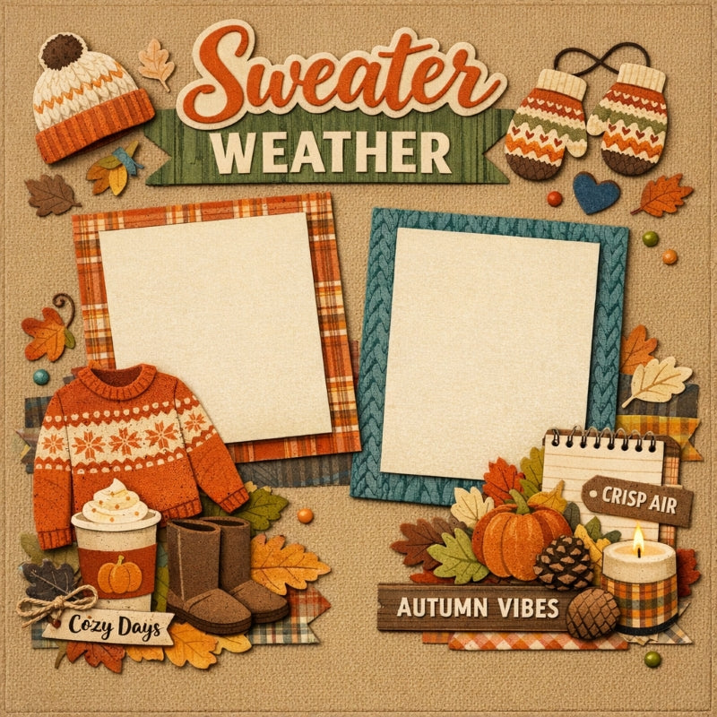 Sweater Weather-Premade Scrapbook Page