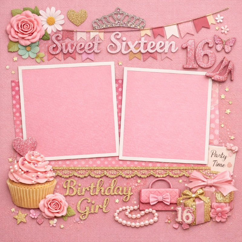 Sweet Sixteen-Premade Scrapbook Page