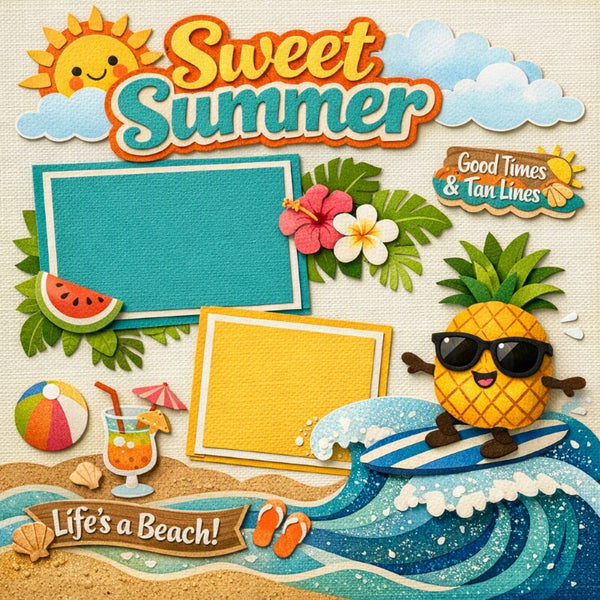Sweet Summer-Premade Scrapbook Page