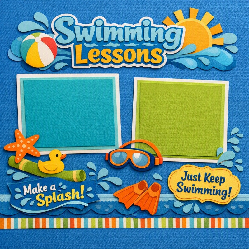 Swimming Lessons-Premade Scrapbook Page