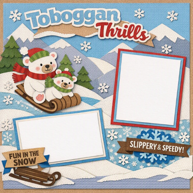 Toboggan Thrills-Premade Scrapbook Page