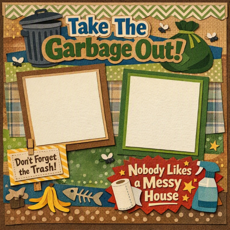 Take The Garbage Out!-Premade Scrapbook Page