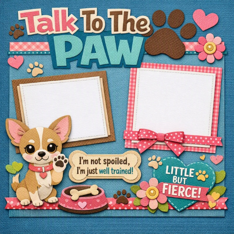 Talk To The Paw-Premade Scrapbook Page