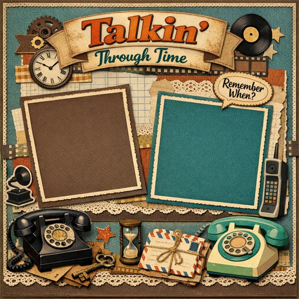 Talkin' Through Time-Premade Scrapbook Page
