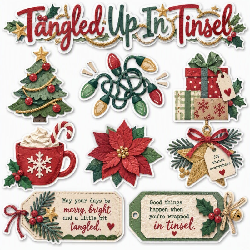 Tangled Up In Tinsel-Premade Cutout Set