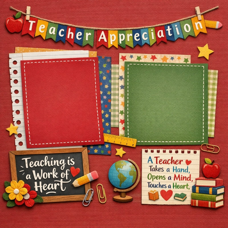 Teacher Appreciation-Premade Scrapbook Page