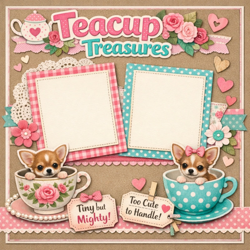 Teacup Treasures-Premade Scrapbook Page