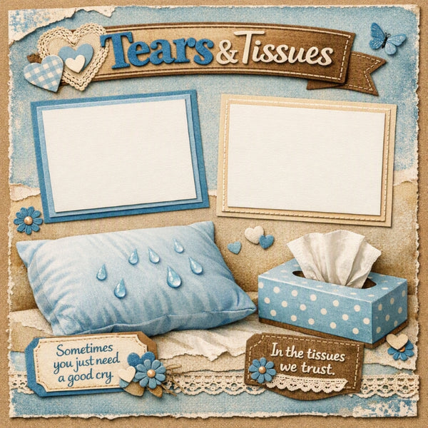 Tears & Tissues-Premade Scrapbook Page