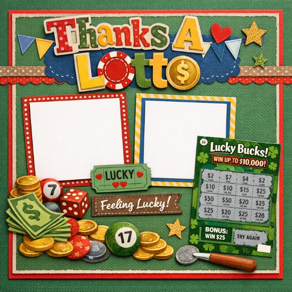 Thanks A Lotto-Premade Scrapbook Page
