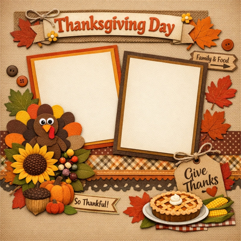 Thanksgiving Day-Premade Scrapbook Page