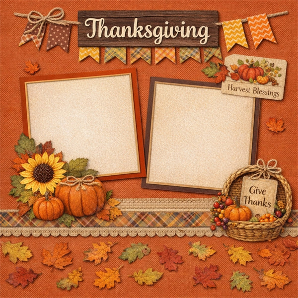 Thanksgiving-Premade Scrapbook Page