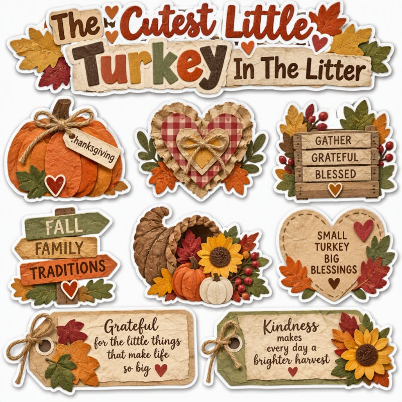 The Cutest Little Turkey In The Litter-Premade Cutout Set
