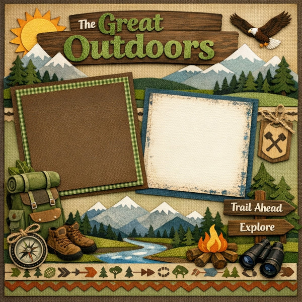 The Great Outdoors-Premade Scrapbook Page