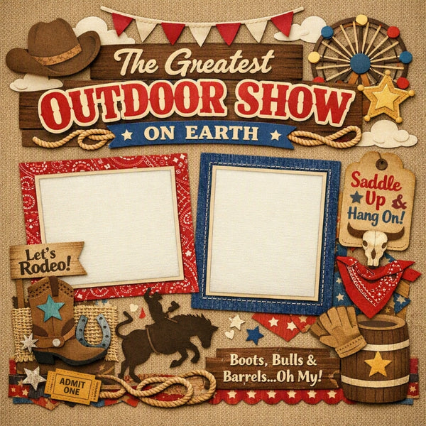 The Greatest Outdoor Show On Earth-Premade Scrapbook Page