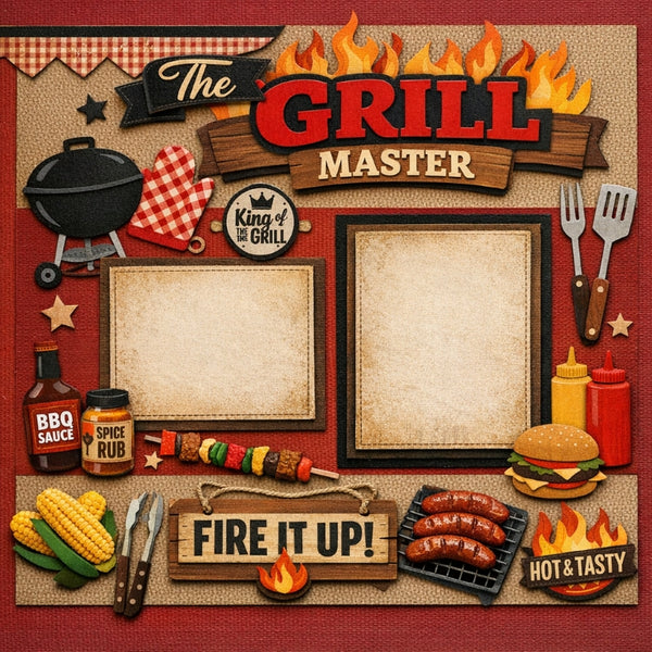 The Grill Master-Premade Scrapbook Page