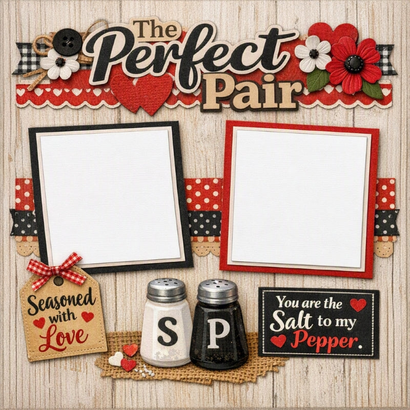 The Perfect Pair-Premade Scrapbook Page