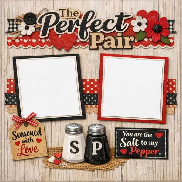 The Perfect Pair-Premade Scrapbook Page