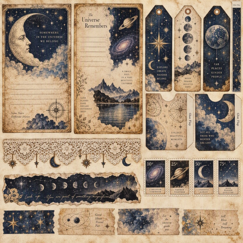 The Universe-Premade Junk Journal Page