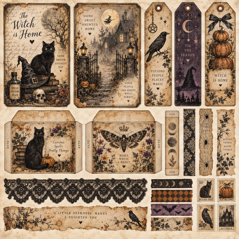 The Witch is Home-Premade Junk Journal Page
