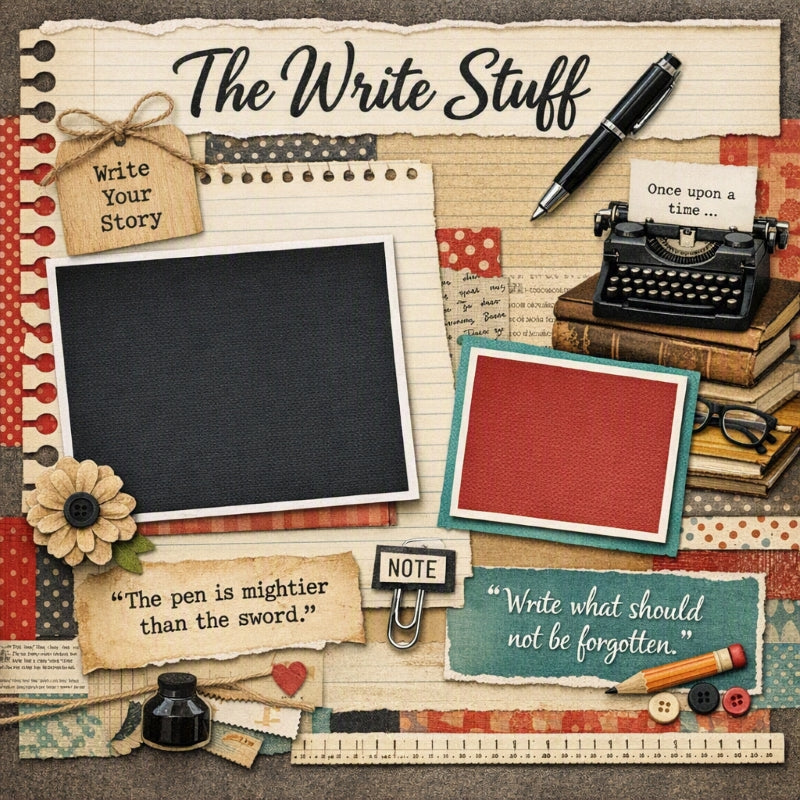 The Write Stuff-Premade Scrapbook Page