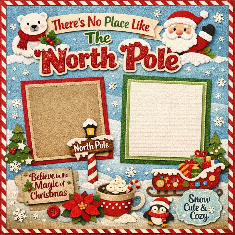 There's No Place Like The North Pole-Premade Scrapbook Page