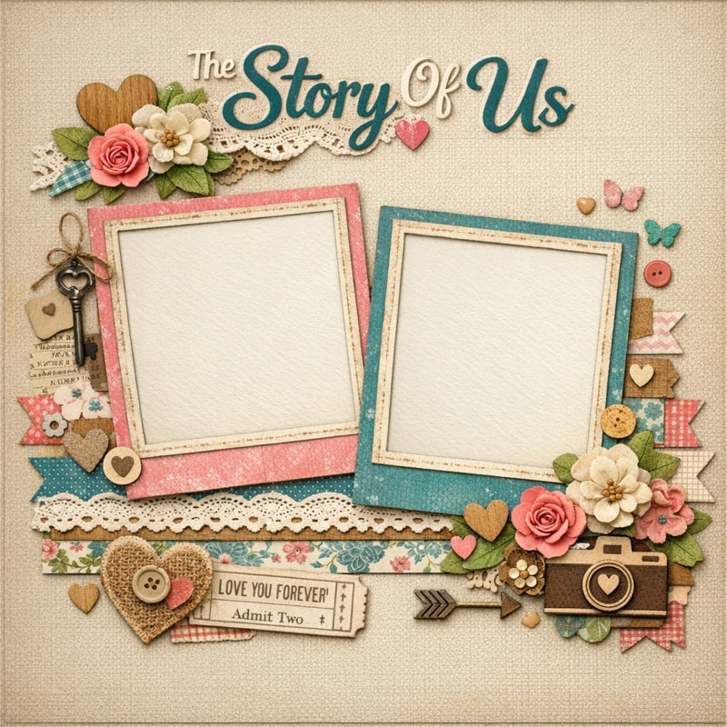 The Story Of Us-Premade Scrapbook Page