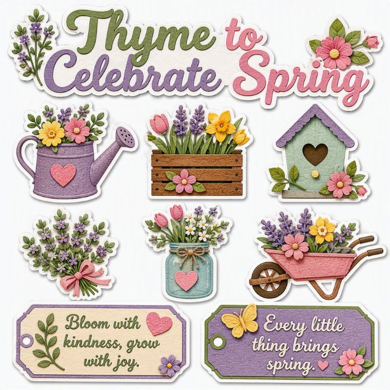 Thyme to Celebrate Spring-Premade Cutout Set