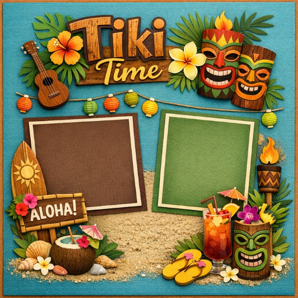 Tiki Time-Premade Scrapbook Page