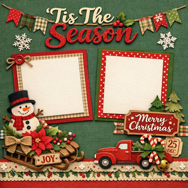 Tis The Season-Premade Scrapbook Page