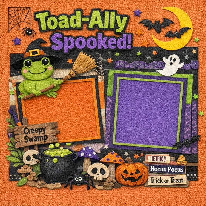Toad-Ally Spooked!-Premade Scrapbook Page