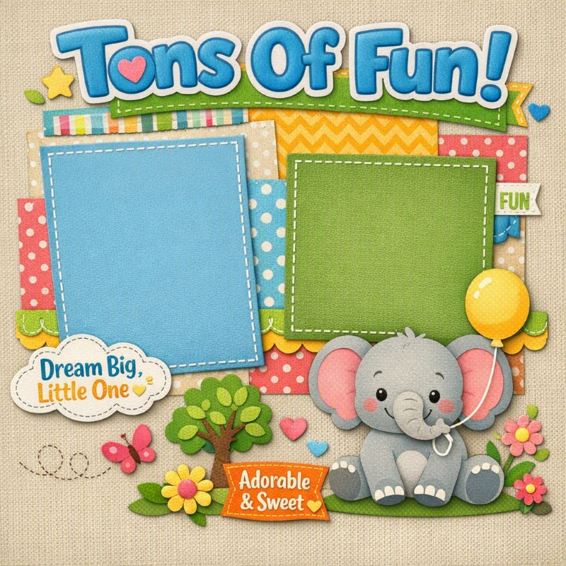 Tons Of Fun!-Premade Scrapbook Page