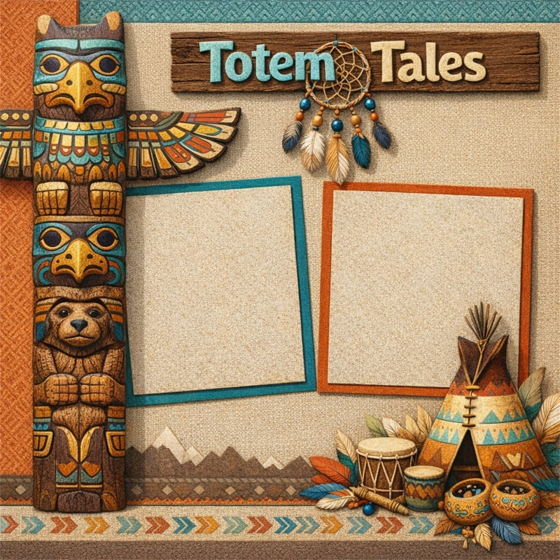 Totem Tales-Premade Scrapbook Page