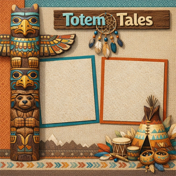 Totem Tales-Premade Scrapbook Page