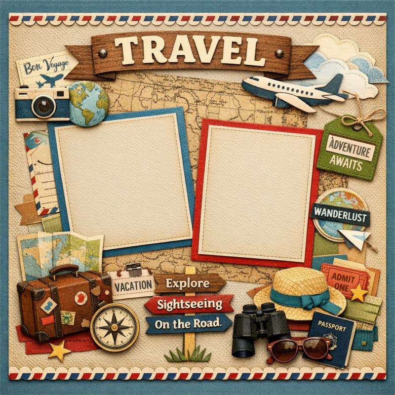 Travel-Premade Scrapbook Page