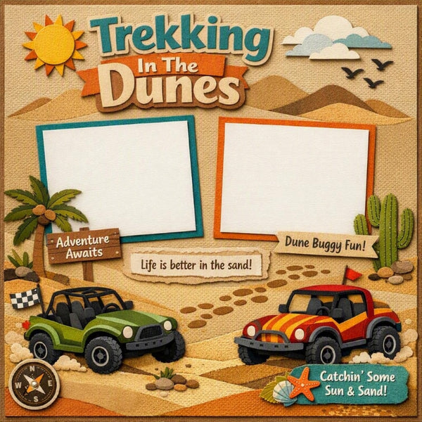 Trekking In The Dunes-Premade Scrapbook Page