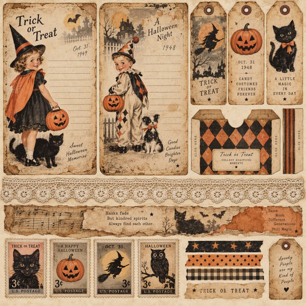 Trick or Treat-Premade Junk Journal Page