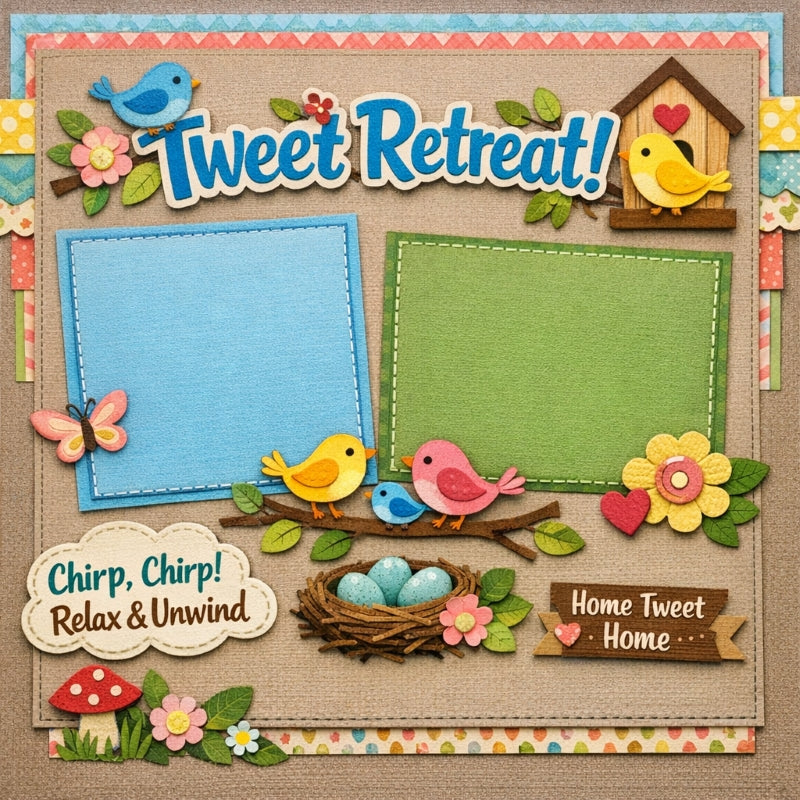 Tweet Retreat!-Premade Scrapbook Page
