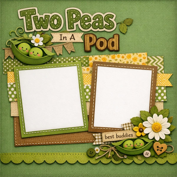 Two Peas In A Pod-Premade Scrapbook Page