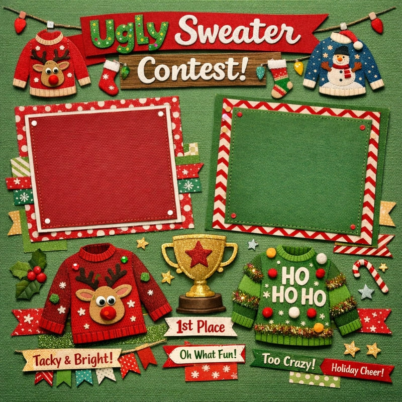 Ugly Sweater Contest!-Premade Scrapbook Page